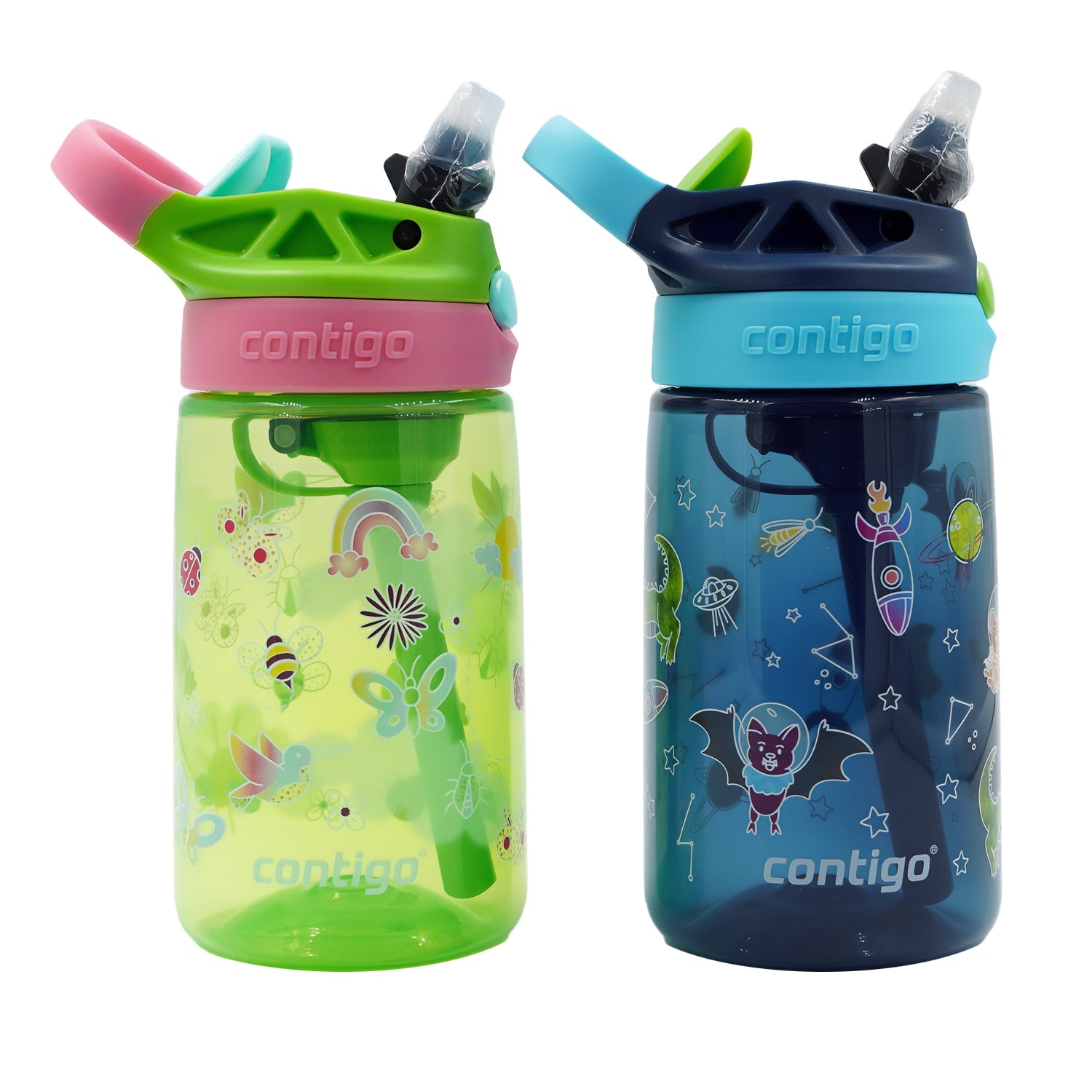Contigo Kid's 14 oz. Aubrey Water Bottle 2-Pack - Bunnies/Frog - 5CVG
