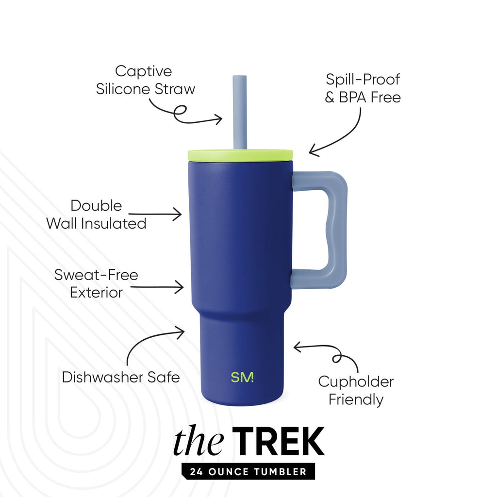 Simple Modern 24oz Trek Tumbler with handle and Silicone Straw Lid | Asteroid - H80X