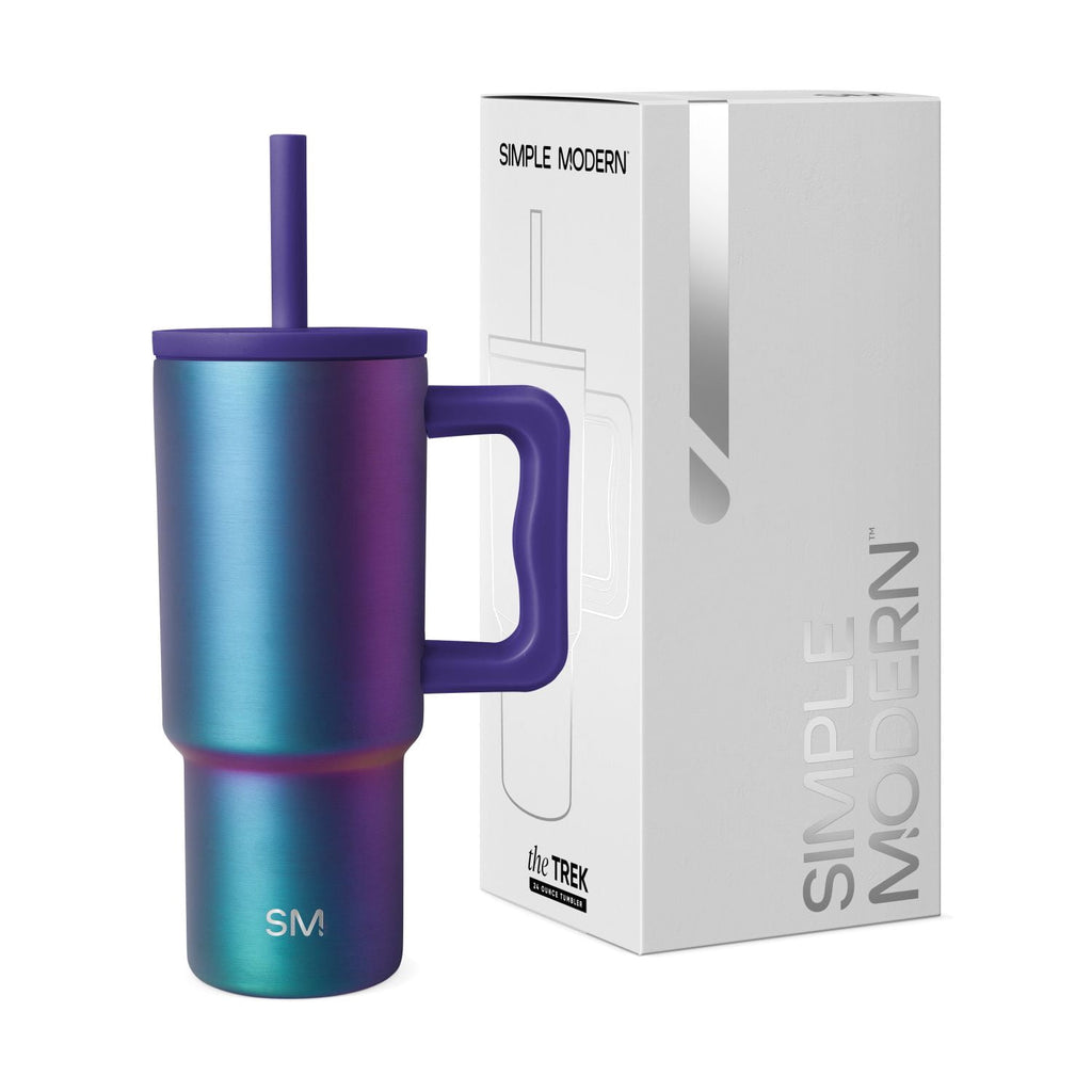 Simple Modern 24oz Trek Tumbler with handle and Silicone Straw Lid | Asteroid - H80X