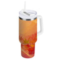40 oz Insulated Stainless Steel Tumbler Double Wall Stainless Steel Tumbler with 2-Way Drinking Red Maple Leaves in Autumn - VKGI