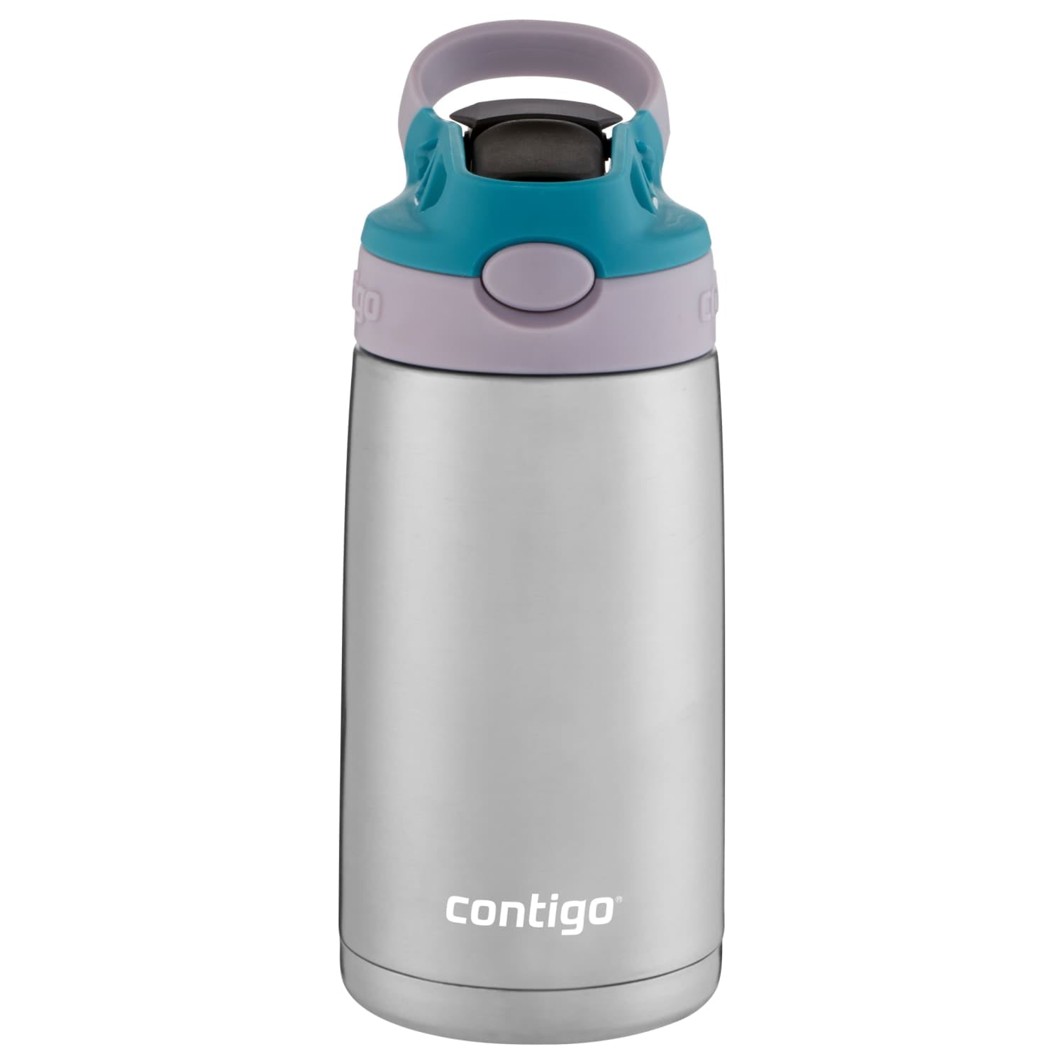 Contigo Kids Stainless Steel Water Bottle with Redesigned AUTOSPOUT Straw Lid Eggplant and Punch, 13 fl oz. - Y1LK