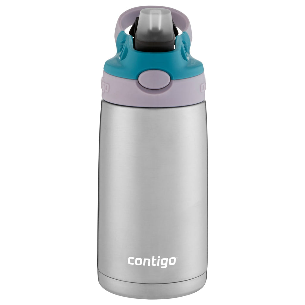 Contigo Kids Stainless Steel Water Bottle with Redesigned AUTOSPOUT Straw Lid Eggplant and Punch, 13 fl oz. - Y1LK