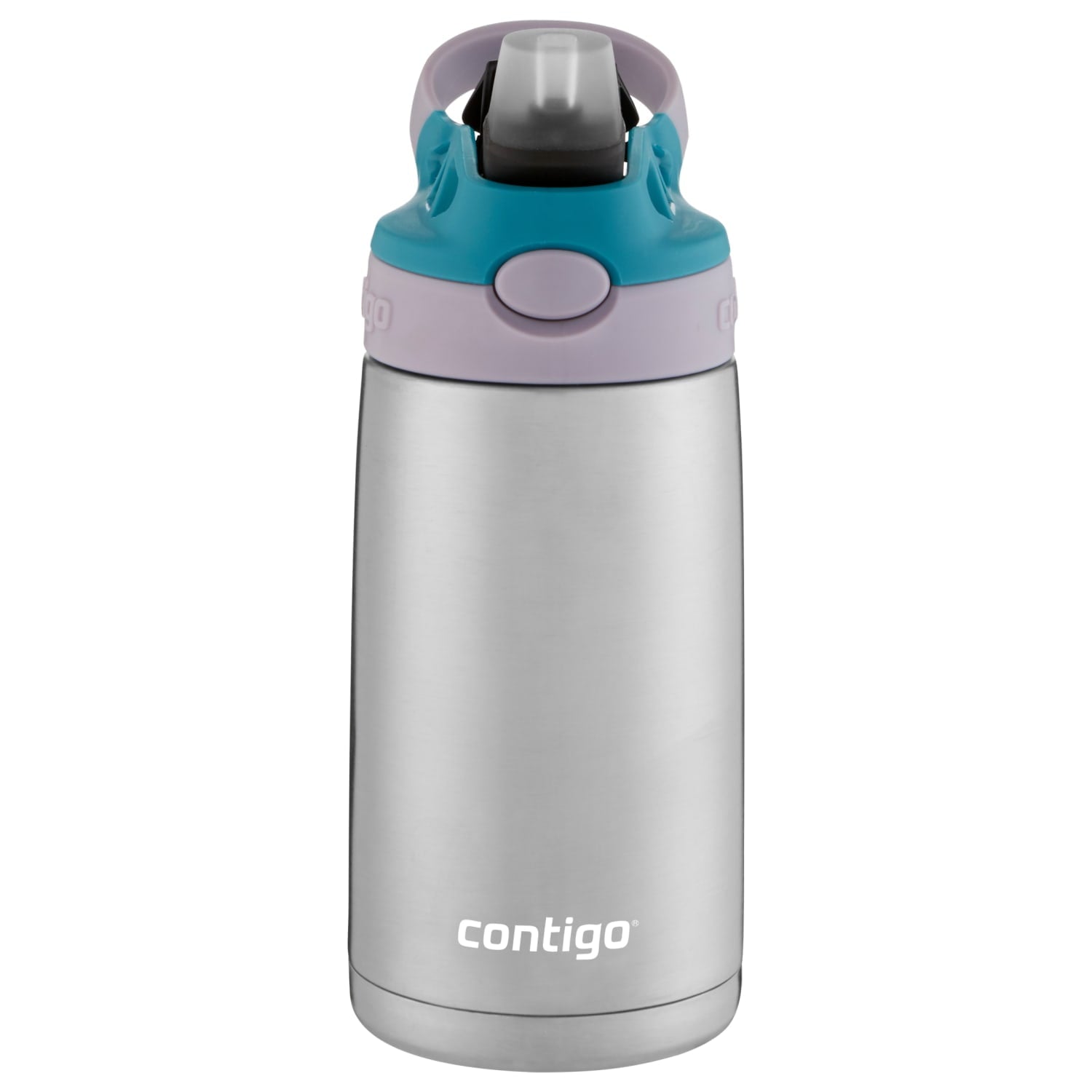 Contigo Kids Stainless Steel Water Bottle with Redesigned AUTOSPOUT Straw Lid Eggplant and Punch, 13 fl oz. - Y1LK