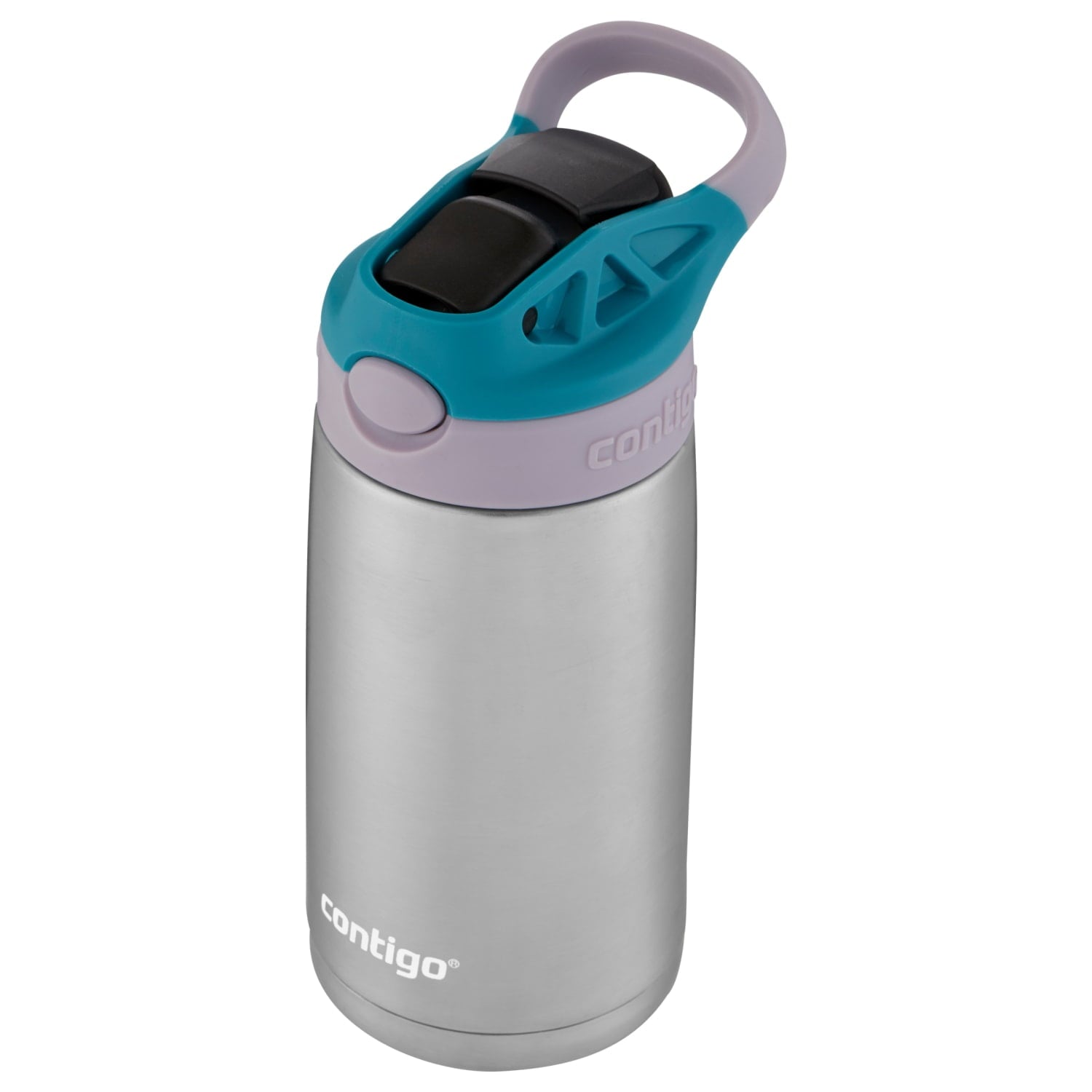 Contigo Kids Stainless Steel Water Bottle with Redesigned AUTOSPOUT Straw Lid Eggplant and Punch, 13 fl oz. - Y1LK