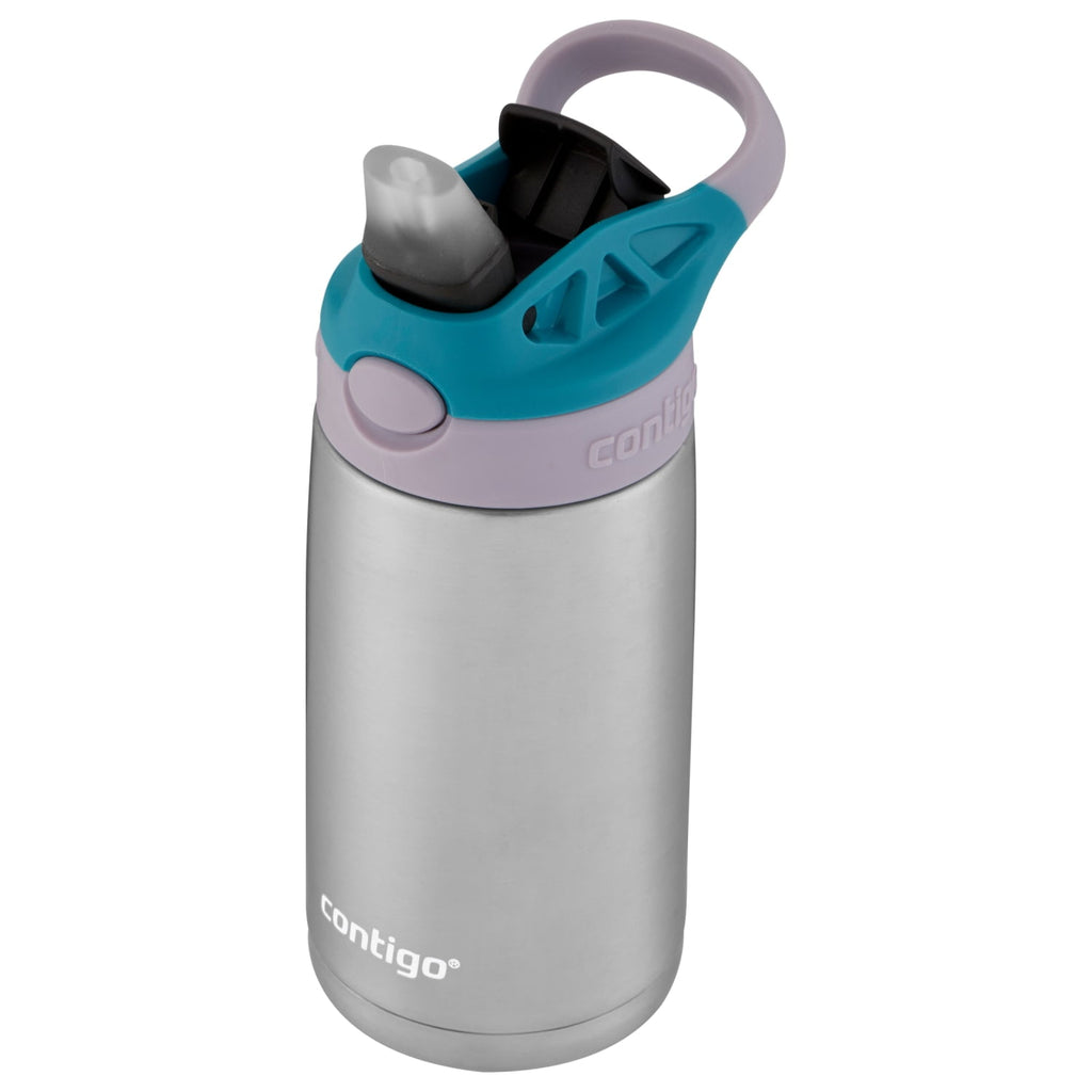 Contigo Kids Stainless Steel Water Bottle with Redesigned AUTOSPOUT Straw Lid Eggplant and Punch, 13 fl oz. - Y1LK