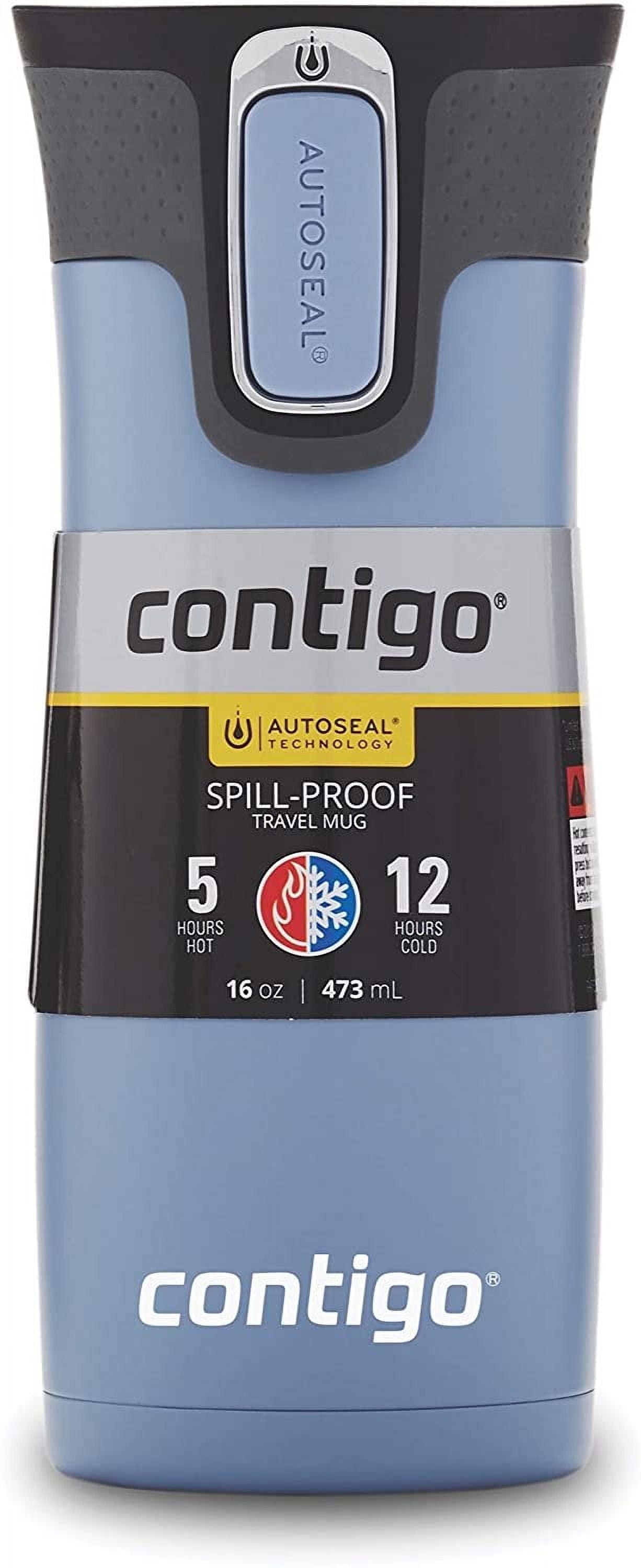 Contigo AUTOSEAL West Loop 2.0 Travel Mug, 16 oz., Stainless Steel with Black Button - INVB