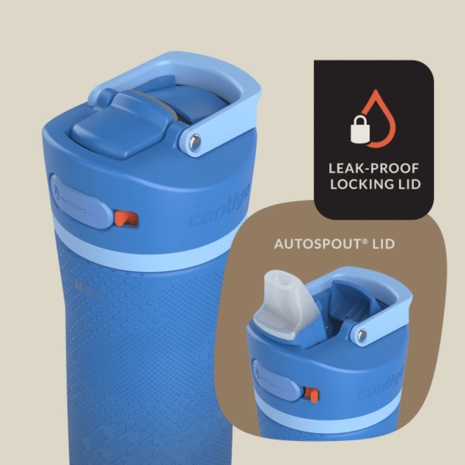 Contigo x Ally Love Ashland Chill 2.0 Stainless Steel Water Bottle with Autospout Lid, 24 oz, Oatmilk - VO1D