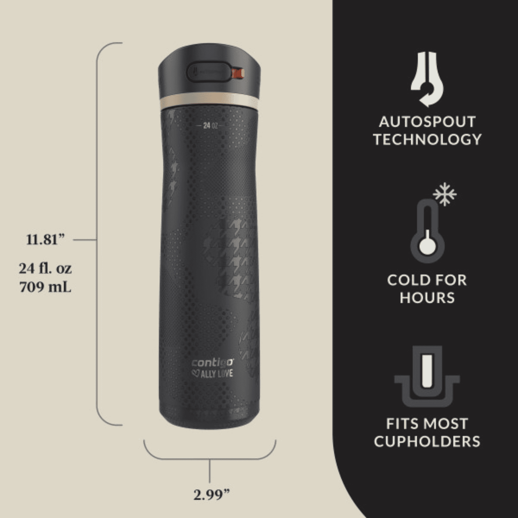 Contigo x Ally Love Ashland Chill 2.0 Stainless Steel Water Bottle with Autospout Lid, 24 oz, Oatmilk - VO1D