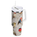 40 oz Insulated Stainless Steel Tumbler Double Wall Stainless Steel Tumbler with 2-Way Drinking Birds Pattern - 6NG8