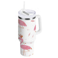 40 oz Insulated Stainless Steel Tumbler Double Wall Stainless Steel Tumbler with 2-Way Drinking Cute Pink Flamingo Pattern - PONW
