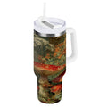 40 oz Insulated Stainless Steel Tumbler Double Wall Stainless Steel Tumbler with 2-Way Drinking Red Mushrooms - 6NTA