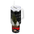 40 oz Insulated Stainless Steel Tumbler Double Wall Stainless Steel Tumbler with 2-Way Drinking Red Truck with Christmas Tree - CG7X