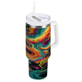 40 oz Insulated Stainless Steel Tumbler Double Wall Stainless Steel Tumbler with 2-Way Drinking Swirling Galaxy - YG8F
