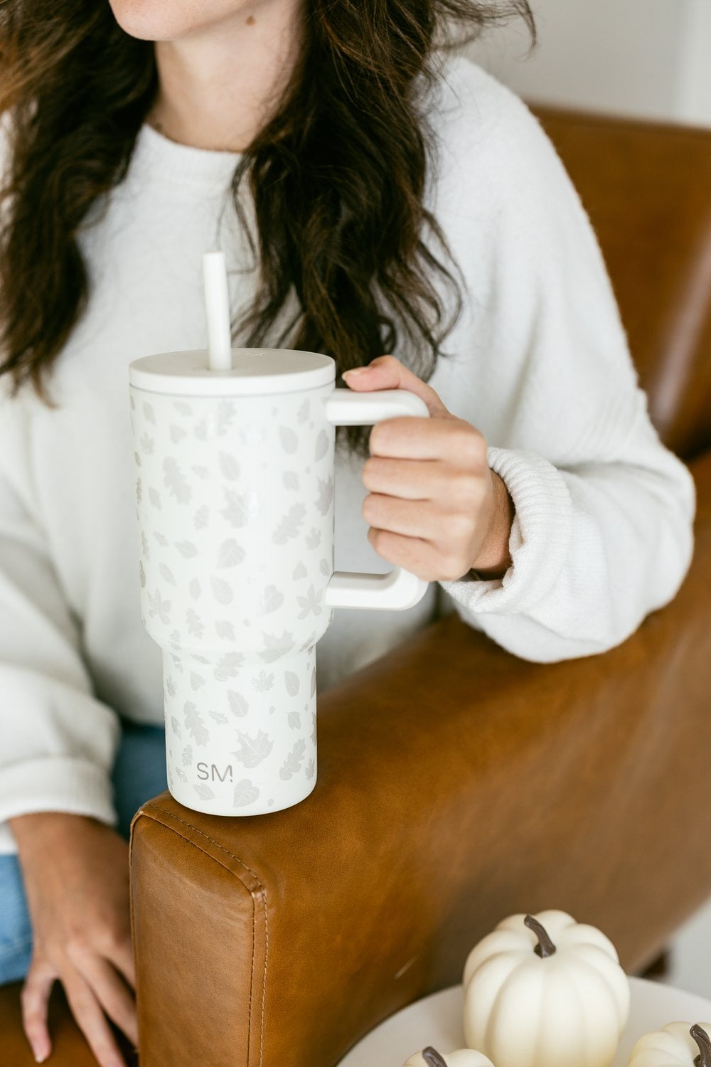 Simple Modern 30 fl oz Insulated Stainless Steel Trek Tumbler with Straw Lid | Seaglass Sage and Cream Checkmate - B21Q