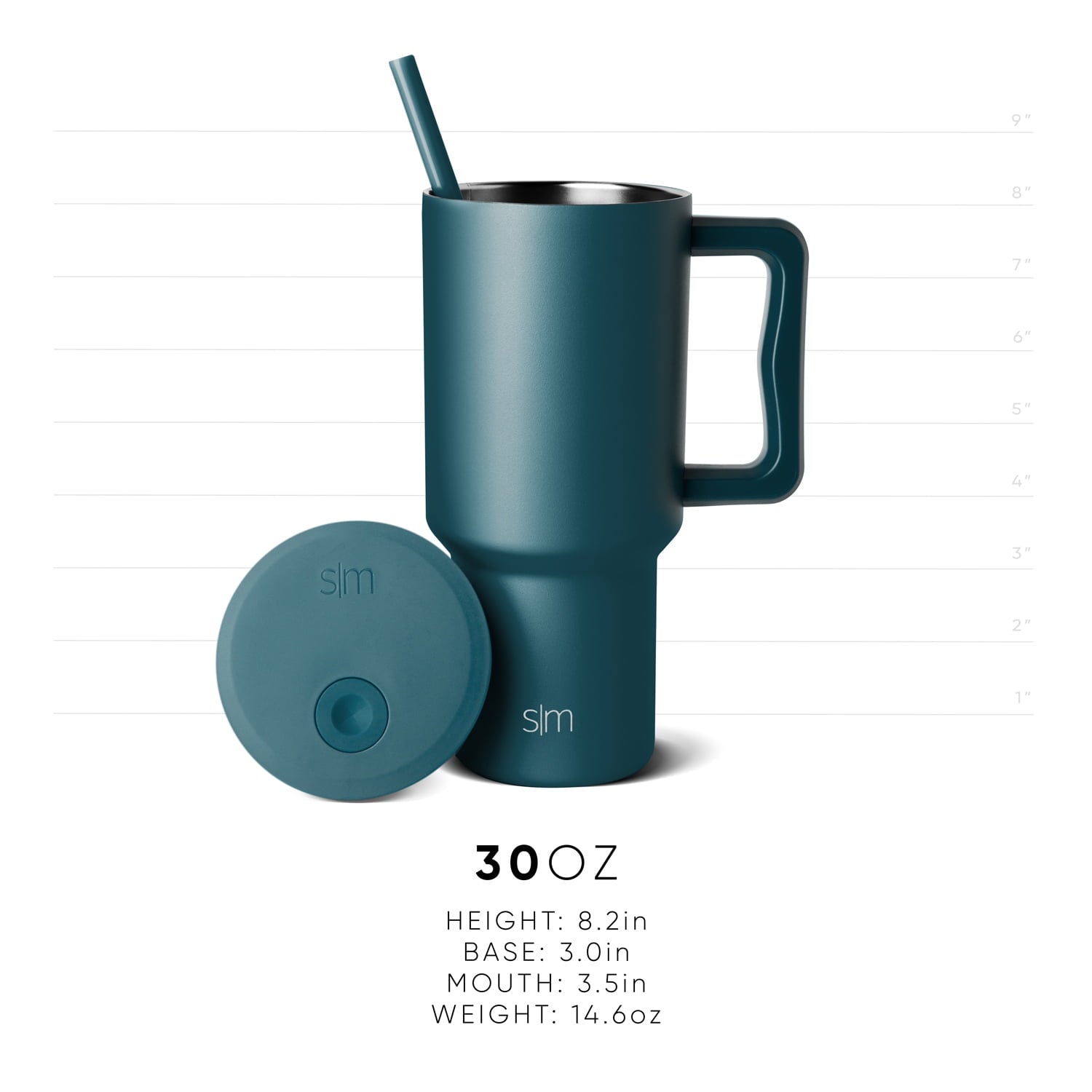 Simple Modern 30 fl oz Insulated Stainless Steel Trek Tumbler with Straw Lid | Seaglass Sage and Cream Checkmate - B21Q
