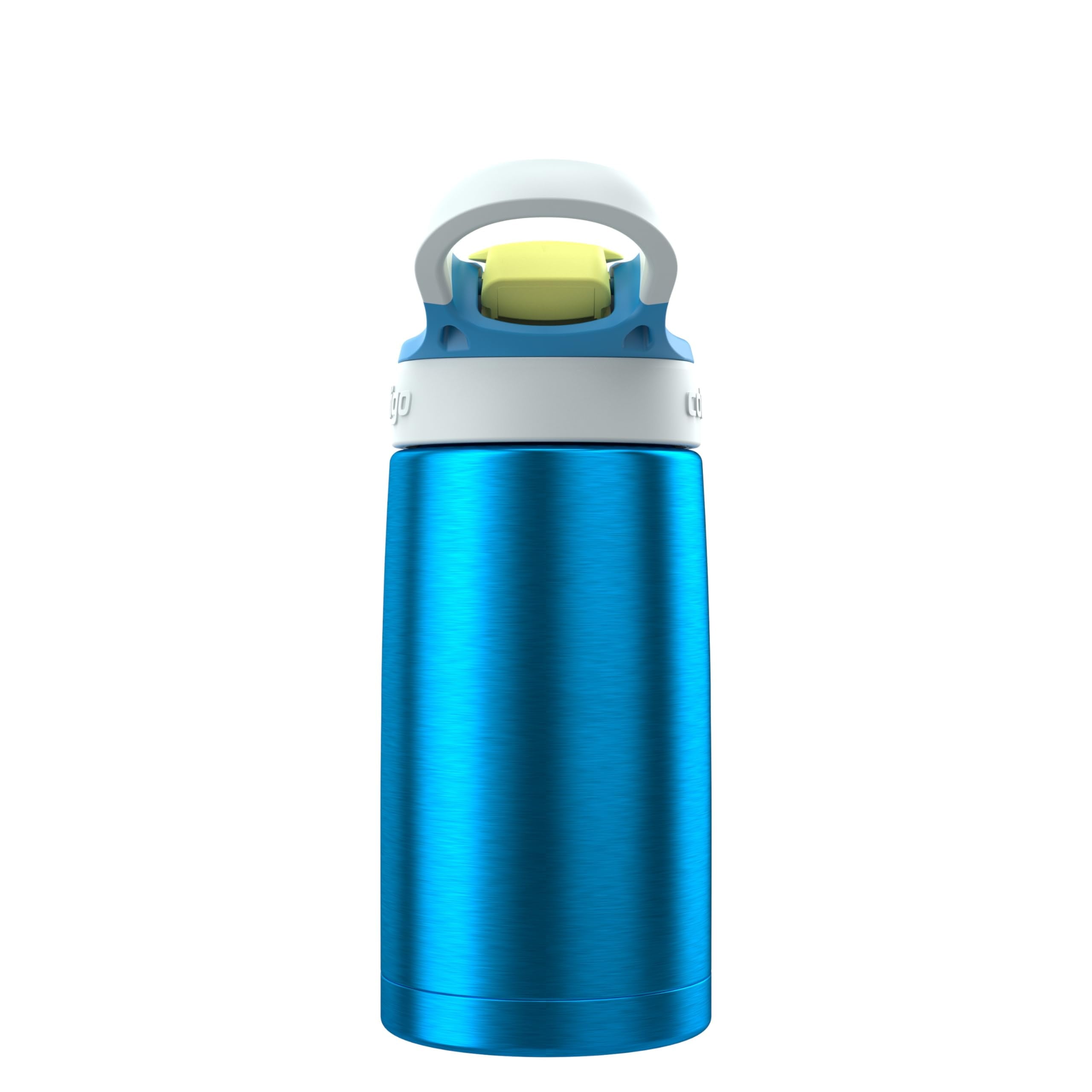 Kids Water Bottle with Straw 13 oz Autospout, Easy Clean Lid, Pop Up Spill Proof Valve, Durable BPA Free Plastic, for School Sports Travel, Blue - OZQX