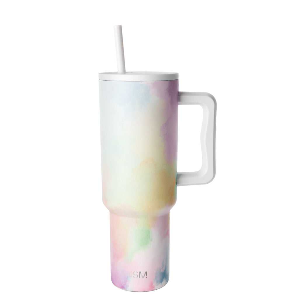Simple Modern 40 fl oz Insulated Stainless Steel Trek Tumbler with Straw Lid | Blush - XDTJ