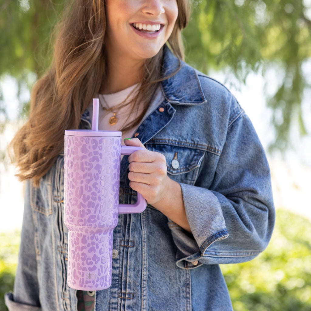Simple Modern 40 fl oz Insulated Stainless Steel Trek Tumbler with Straw Lid | Blush - XDTJ