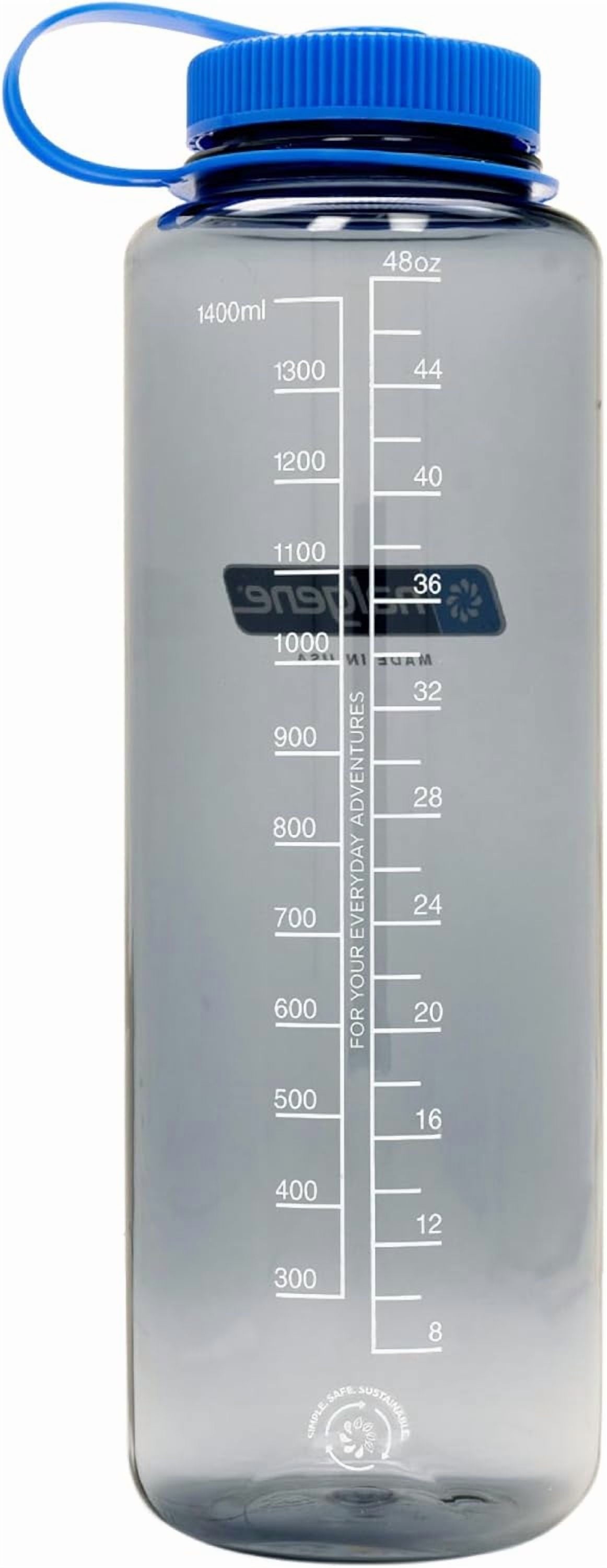 Nalgene Sustain Tritan BPA-Free Water Made with Material Derived from 50% Plastic Waste (using ISCC certified mass balance), 48 OZ, Wide Mouth, Cerulean - 29NK