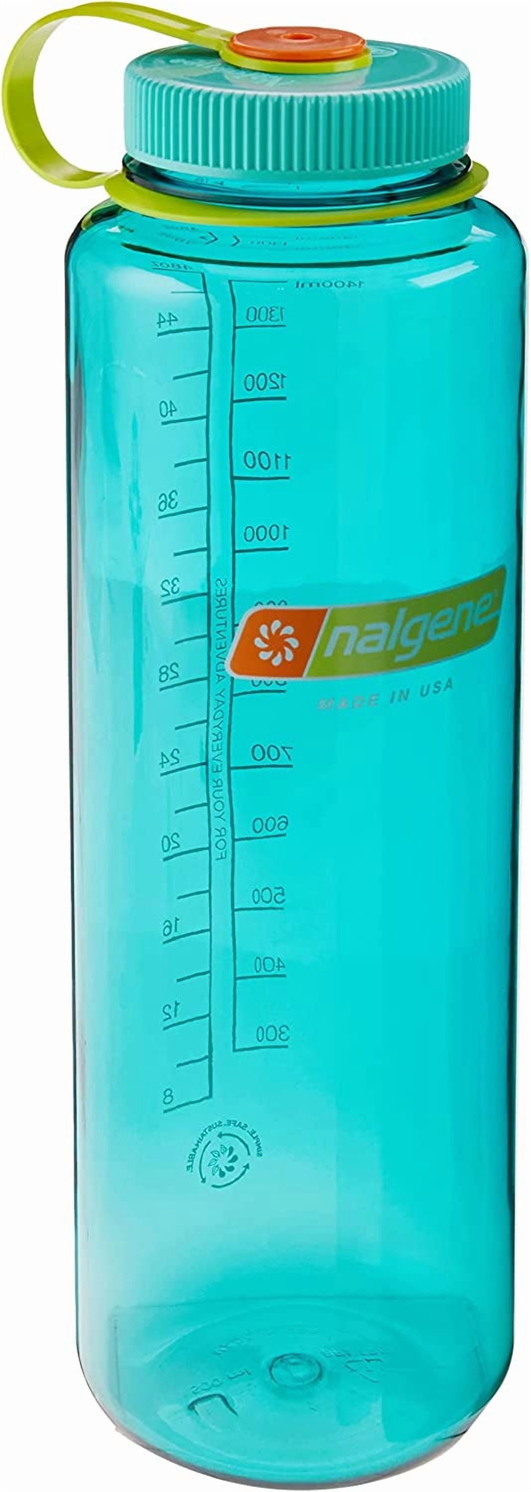 Nalgene Sustain Tritan BPA-Free Water Made with Material Derived from 50% Plastic Waste (using ISCC certified mass balance), 48 OZ, Wide Mouth, Cerulean - 29NK