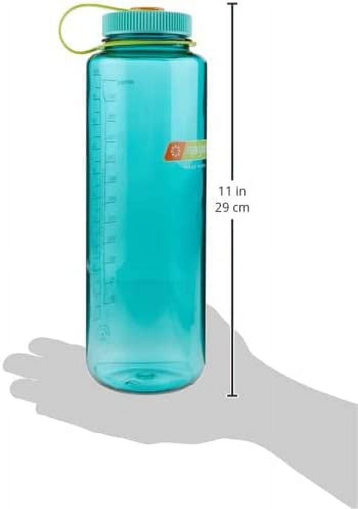 Nalgene Sustain Tritan BPA-Free Water Made with Material Derived from 50% Plastic Waste (using ISCC certified mass balance), 48 OZ, Wide Mouth, Cerulean - 29NK