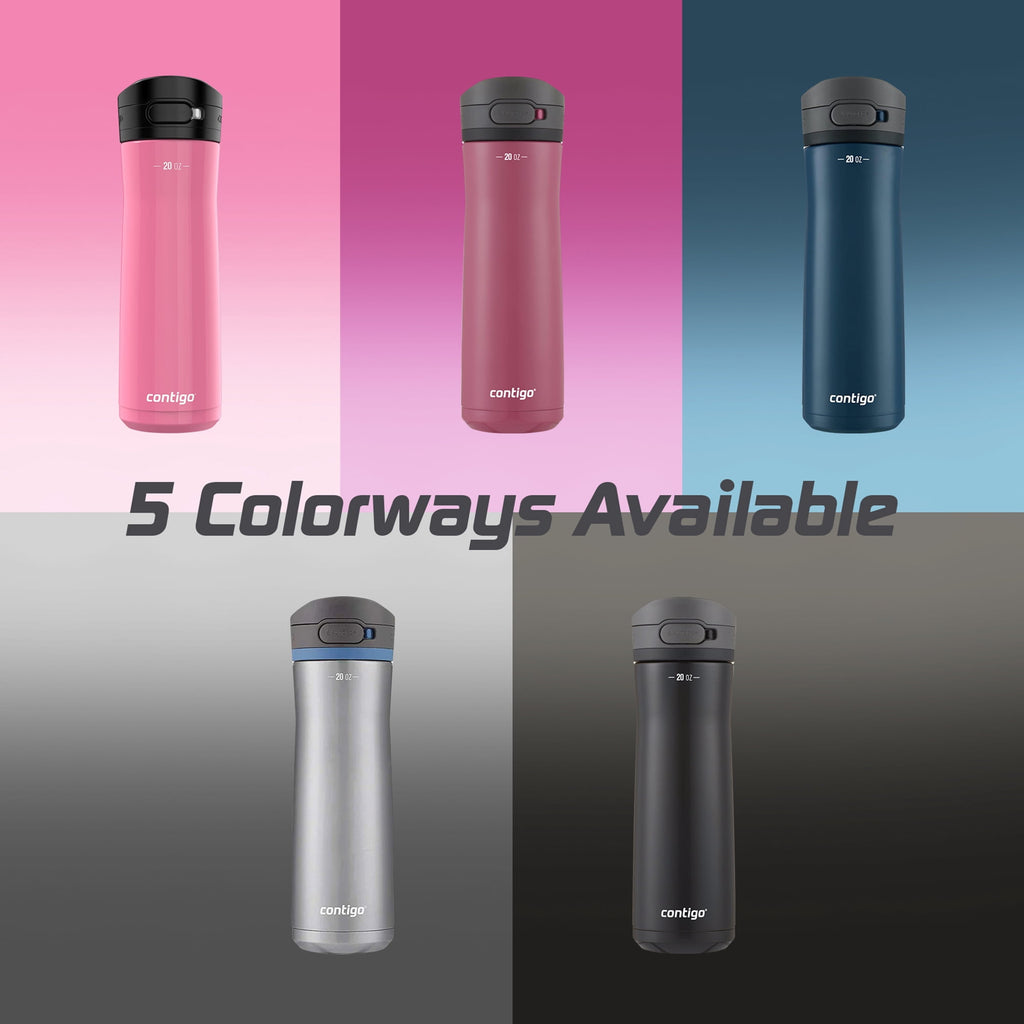 Contigo Jackson Chill 2.0 Stainless Steel Water Bottle with AUTOPOP Lid, 20 Ounces, Azalea - 4859