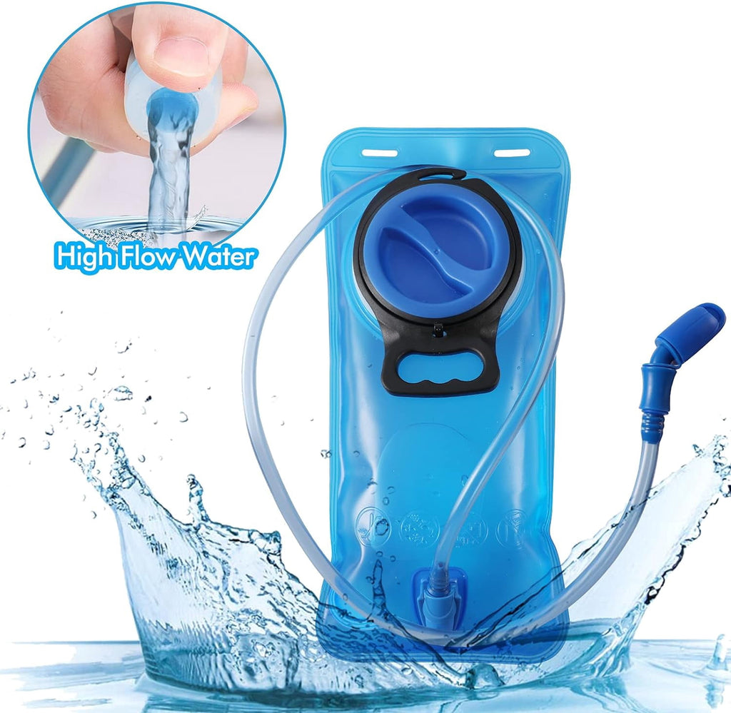 TAGVO Hydration Bladder 2 Liter BPA Free 70oz + Cleaning Brushes Kit, Leakproof Water Bladder Travel Reservoir Hydration Bag, Easy Cleaning by 3 Brushes and Air Drying by Collapsible Frame - T8A9