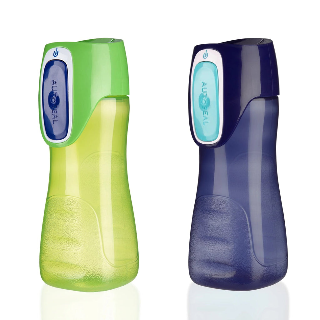 Contigo Kids Trekker Water Bottle with AUTOSEAL Lid Navy Blue and Granny Smith Green, 14 fl oz., 2-pack - 4BGJ