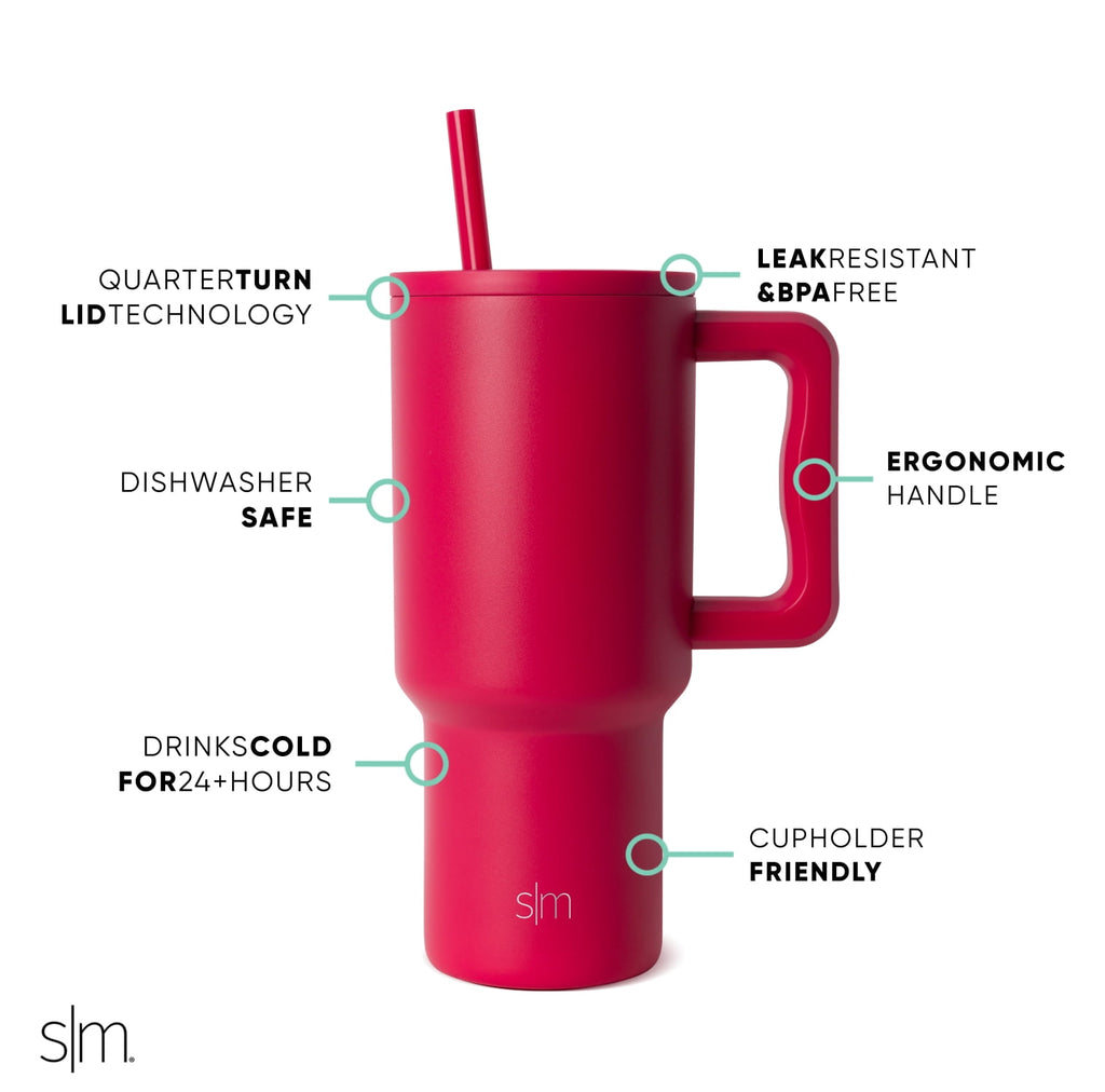 Simple Modern 30 fl oz Insulated Stainless Steel Trek Tumbler with Straw Lid | Seaglass Sage and Cream Checkmate - B21Q