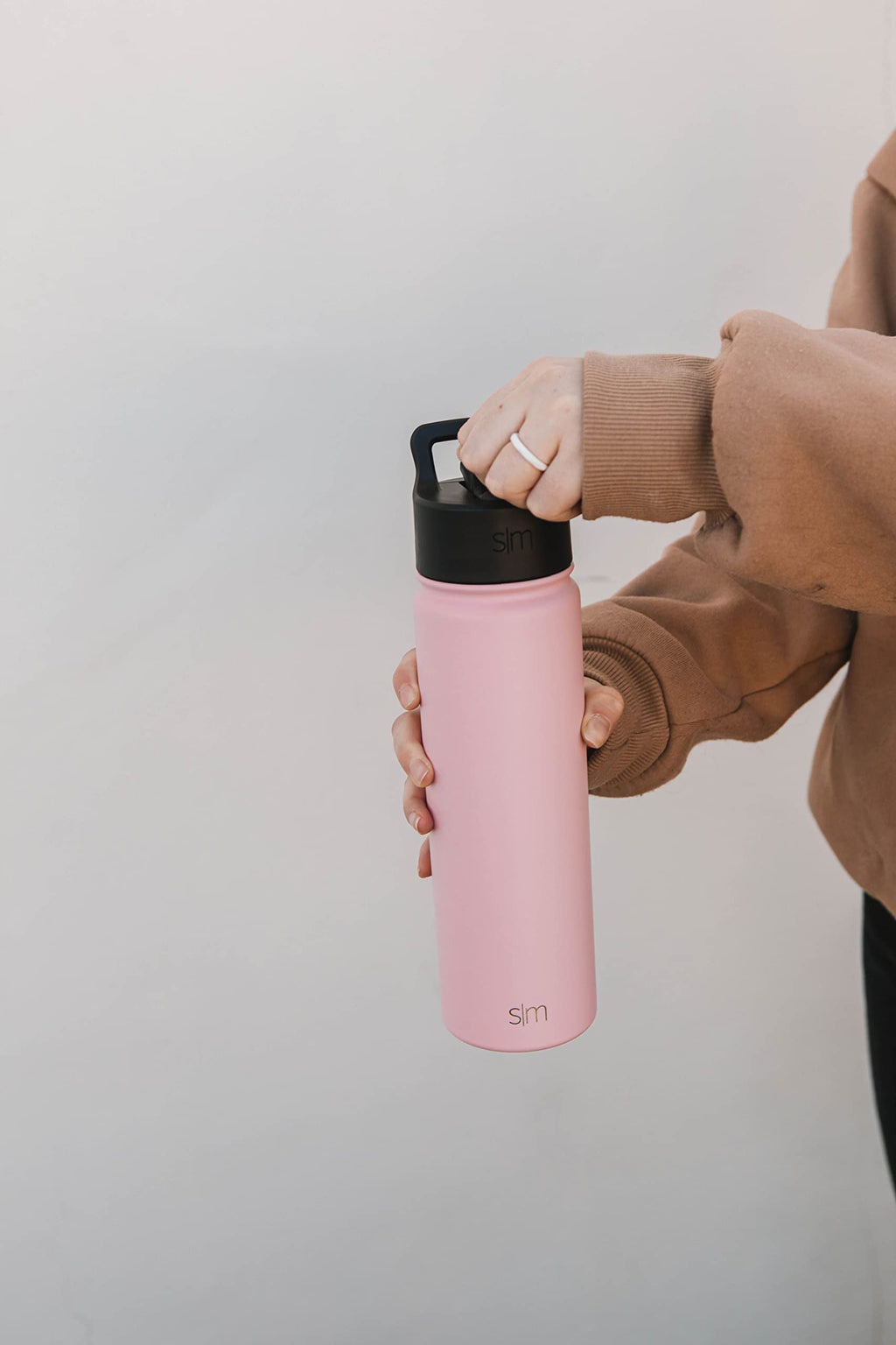 Simple Modern Kids Water Bottle with Straw Lid Vacuum Insulated Stainless Steel Metal Thermos Bottles | Reusable Leak Proof BPA-Free Flask for School | Summit Collection | 18oz, Blush -Blush - F96B