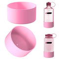 Linkidea 2 Pack Water Bottle Boot Compatible with Nalgene Sustain Wide Mouth 32oz/48oz, Narrow Mouth 32oz, Silicone Anti-Slip Bottle Bottom Bumper Protector (Light Pink) - WMKB