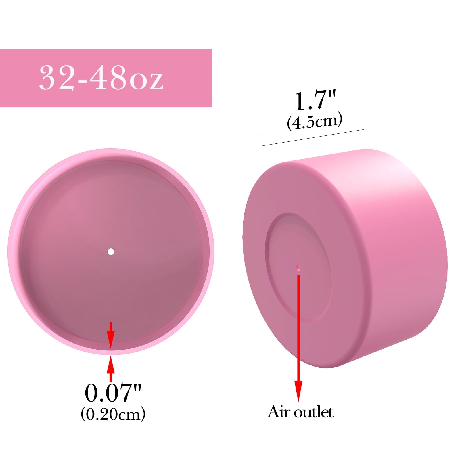 Linkidea 2 Pack Water Bottle Boot Compatible with Nalgene Sustain Wide Mouth 32oz/48oz, Narrow Mouth 32oz, Silicone Anti-Slip Bottle Bottom Bumper Protector (Light Pink) - WMKB