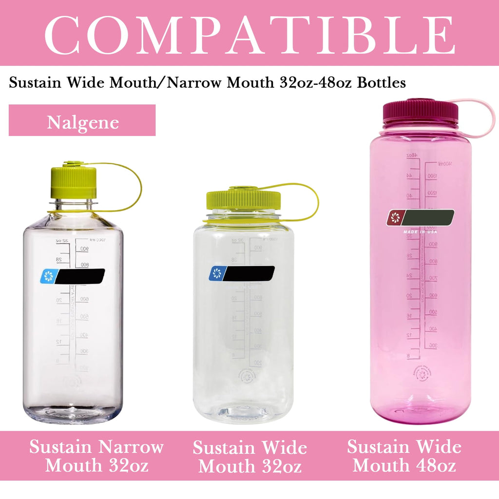 Linkidea 2 Pack Water Bottle Boot Compatible with Nalgene Sustain Wide Mouth 32oz/48oz, Narrow Mouth 32oz, Silicone Anti-Slip Bottle Bottom Bumper Protector (Light Pink) - WMKB