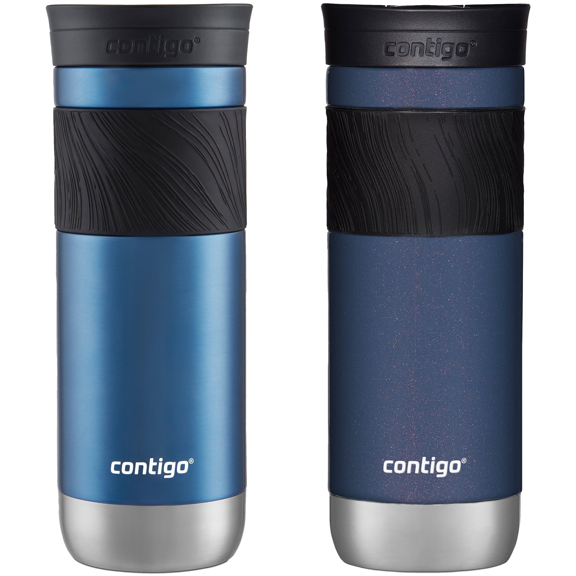Contigo SNAPSEAL Insulated Stainless Steel Travel Mug with Grip, 20 oz, Blue Corn &amp; Midnight Berry, 2-Pack - VAFR