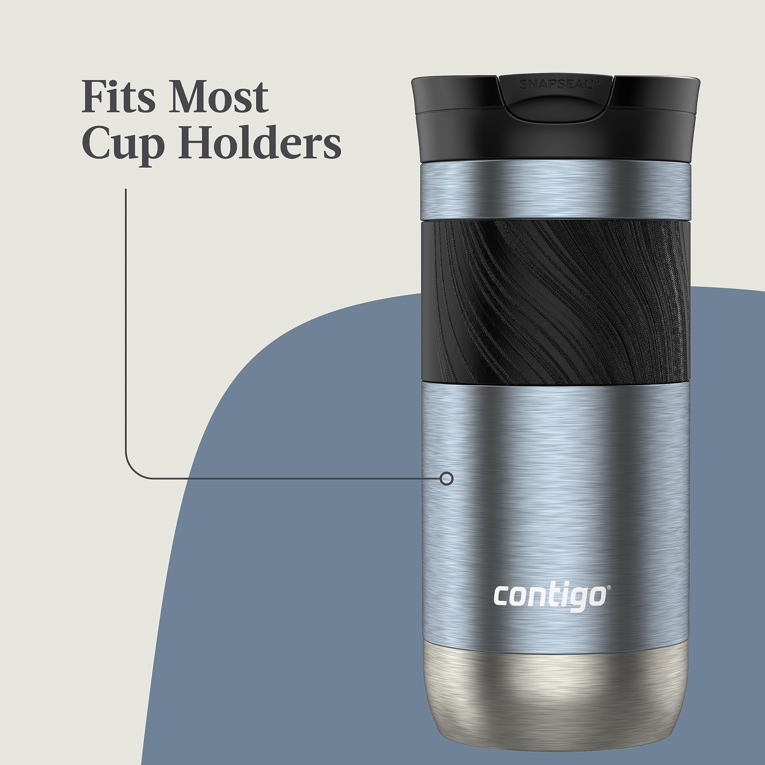 Contigo Byron 2.0 Stainless Steel Travel Mug with SNAPSEAL Lid and Grip, 16oz. - 9DNR