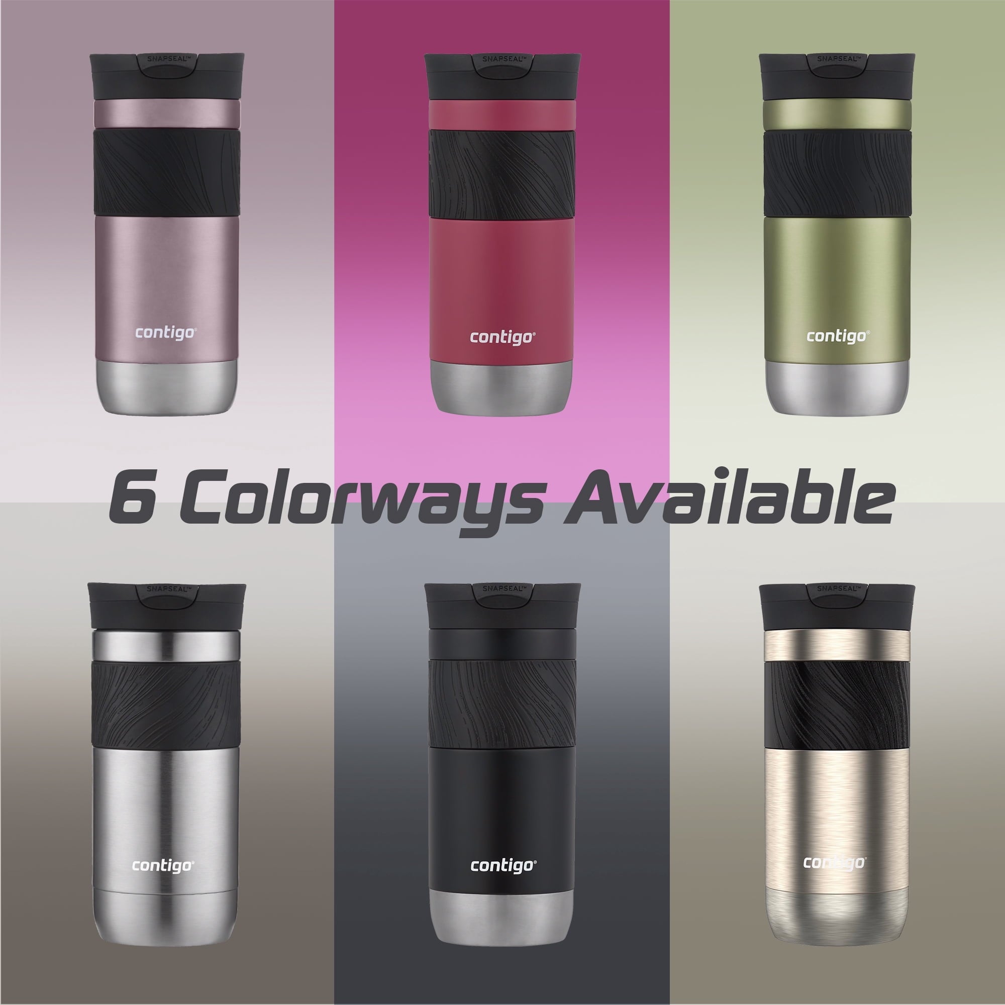 Contigo Byron 2.0 Stainless Steel Travel Mug with SNAPSEAL Lid and Grip, 16oz. - 9DNR