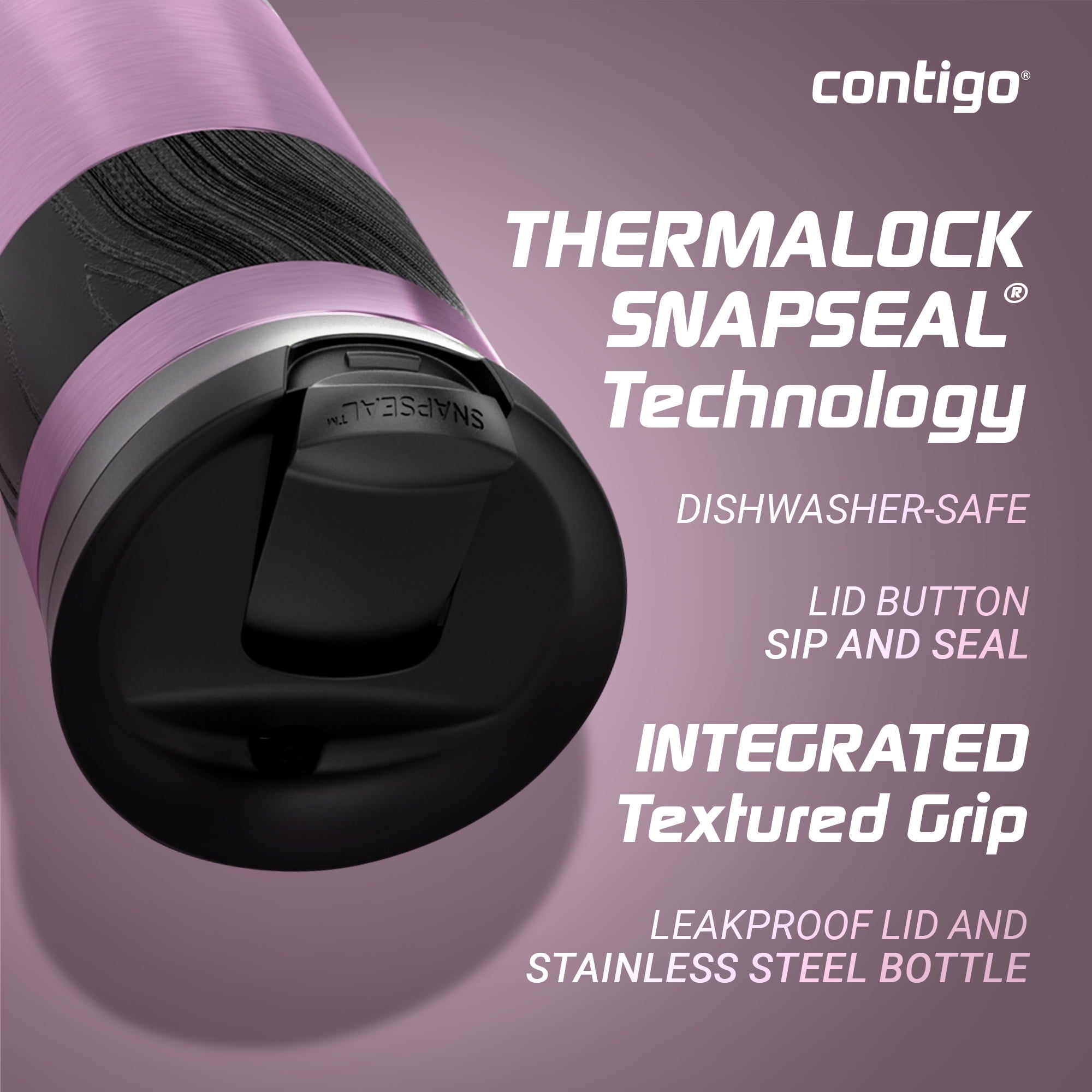 Contigo Byron 2.0 Stainless Steel Travel Mug with SNAPSEAL Lid and Grip, 16oz. - 9DNR