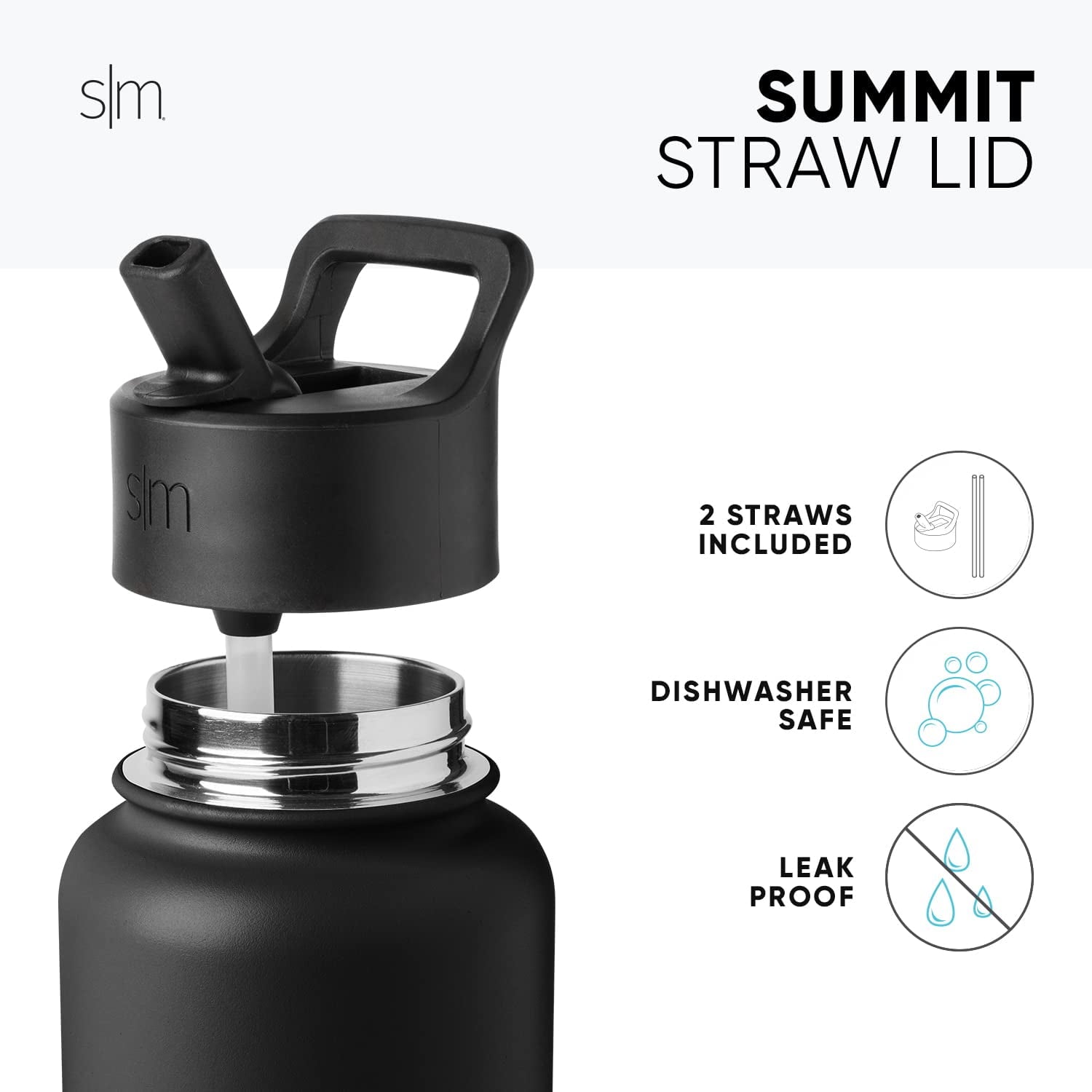 Simple Modern Water Bottle with Straw Lid Vacuum Insulated Stainless Steel Metal Thermos Bottles | Reusable Leak Proof BPA-Free Flask for School | Summit Collection | 22oz, Slumberland - W28V