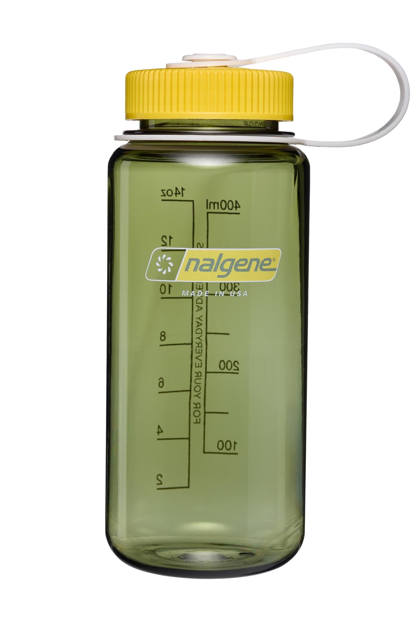 Nalgene 16oz Wide Mouth Water Bottle BPA-Free USA Made, Oil Green + Freesia - 153A