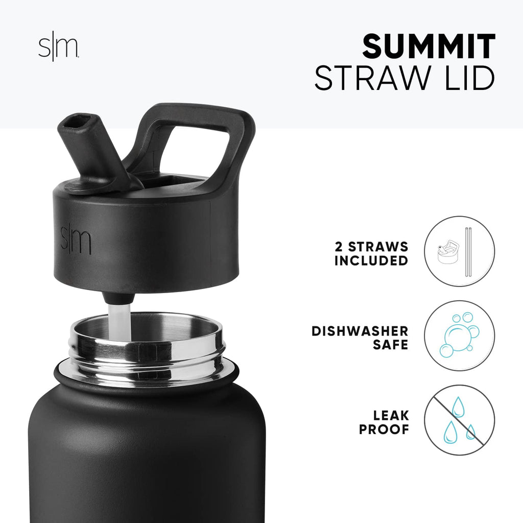 Simple Modern Kids Water Bottle with Straw Lid Vacuum Insulated Stainless Steel Metal Thermos Bottles | Reusable Leak Proof BPA-Free Flask for School | Summit Collection | 18oz, Checkmate - 5AF8