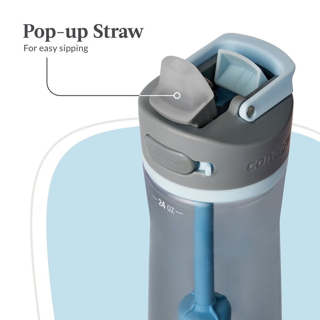 Contigo® Wells Plastic Filter Water Bottle with AUTOSPOUT® Straw Lid, 24 Oz., Dark Ice - Z343