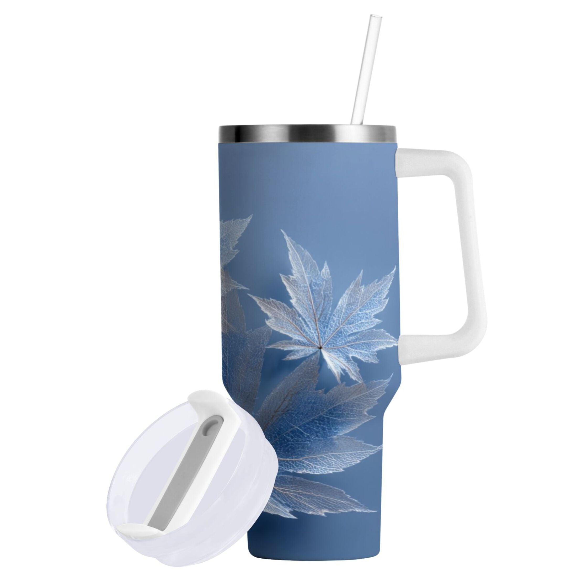 30 oz Insulated Stainless Steel Tumbler Double Wall Stainless Steel Tumbler with 2-Way Drinking Glass Mapleleaves - 6DC1