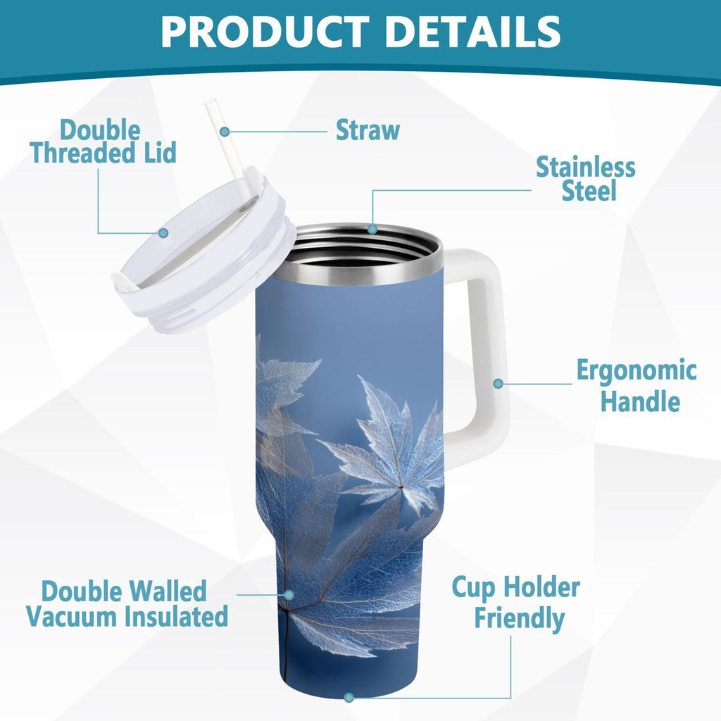 30 oz Insulated Stainless Steel Tumbler Double Wall Stainless Steel Tumbler with 2-Way Drinking Glass Mapleleaves - 6DC1