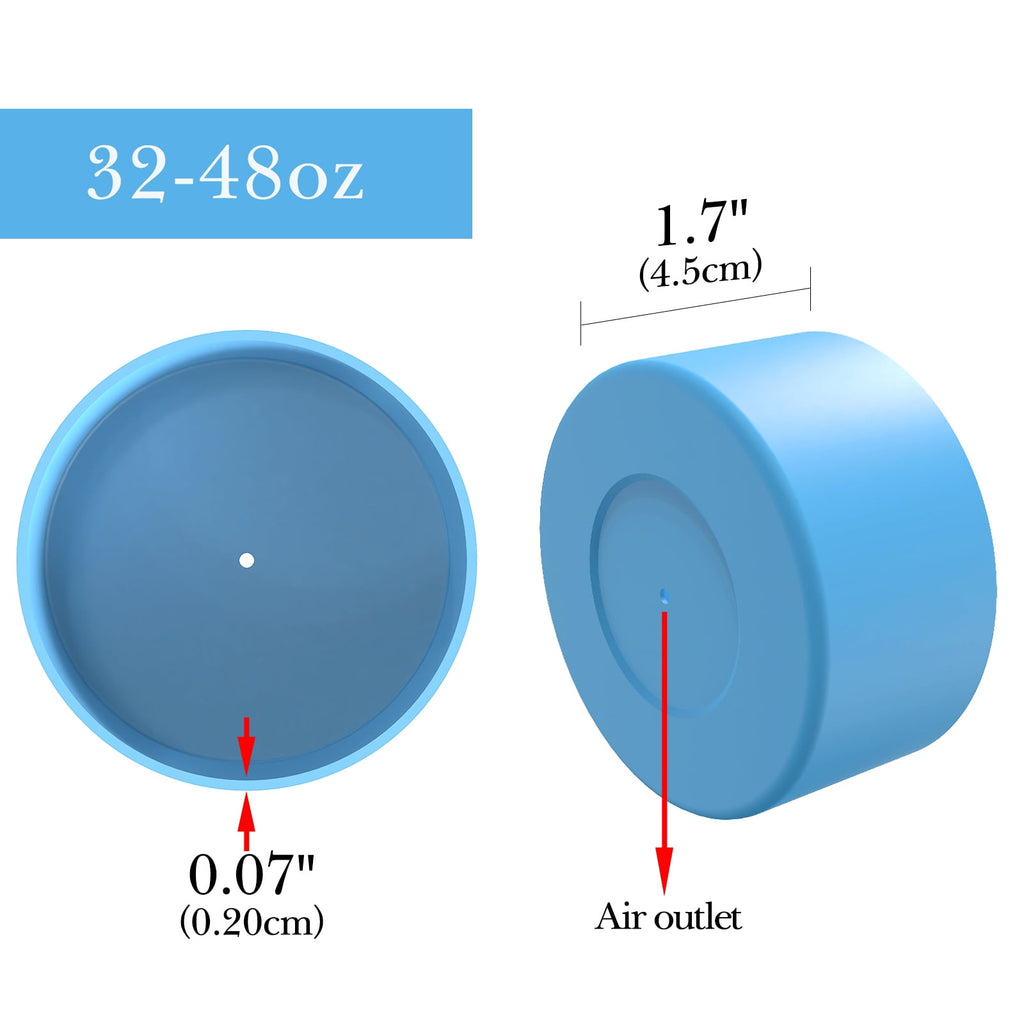 Linkidea 2 Pack Water Bottle Boot Compatible with Nalgene Sustain Wide Mouth 32oz/48oz, Narrow Mouth 32oz, Silicone Anti-Slip Bottle Bottom Bumper Protector (Blue) - FTB8