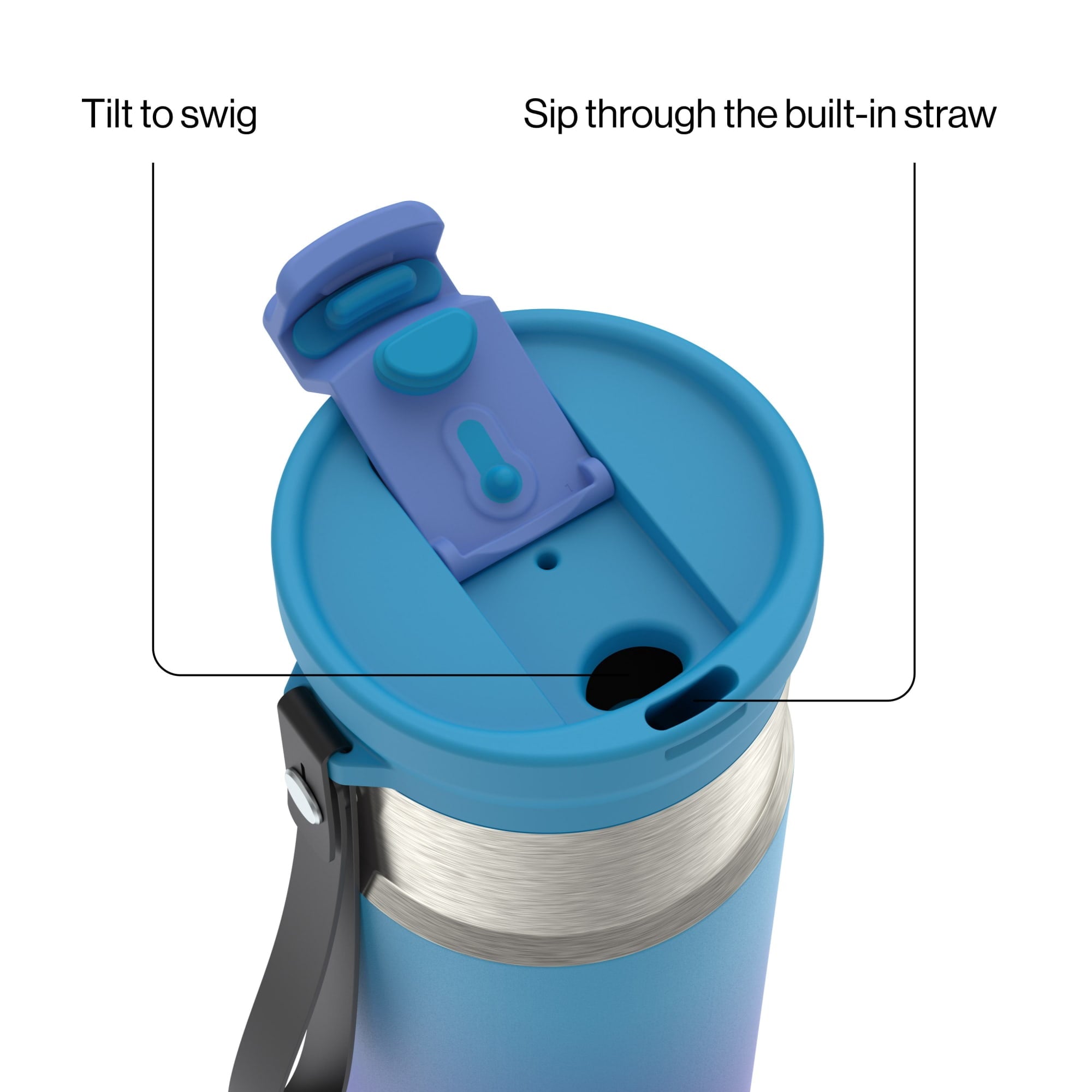 Contigo DualSip 16 oz Compact Leakproof Insulated Water Bottle with 2-Way Lid - WX2D