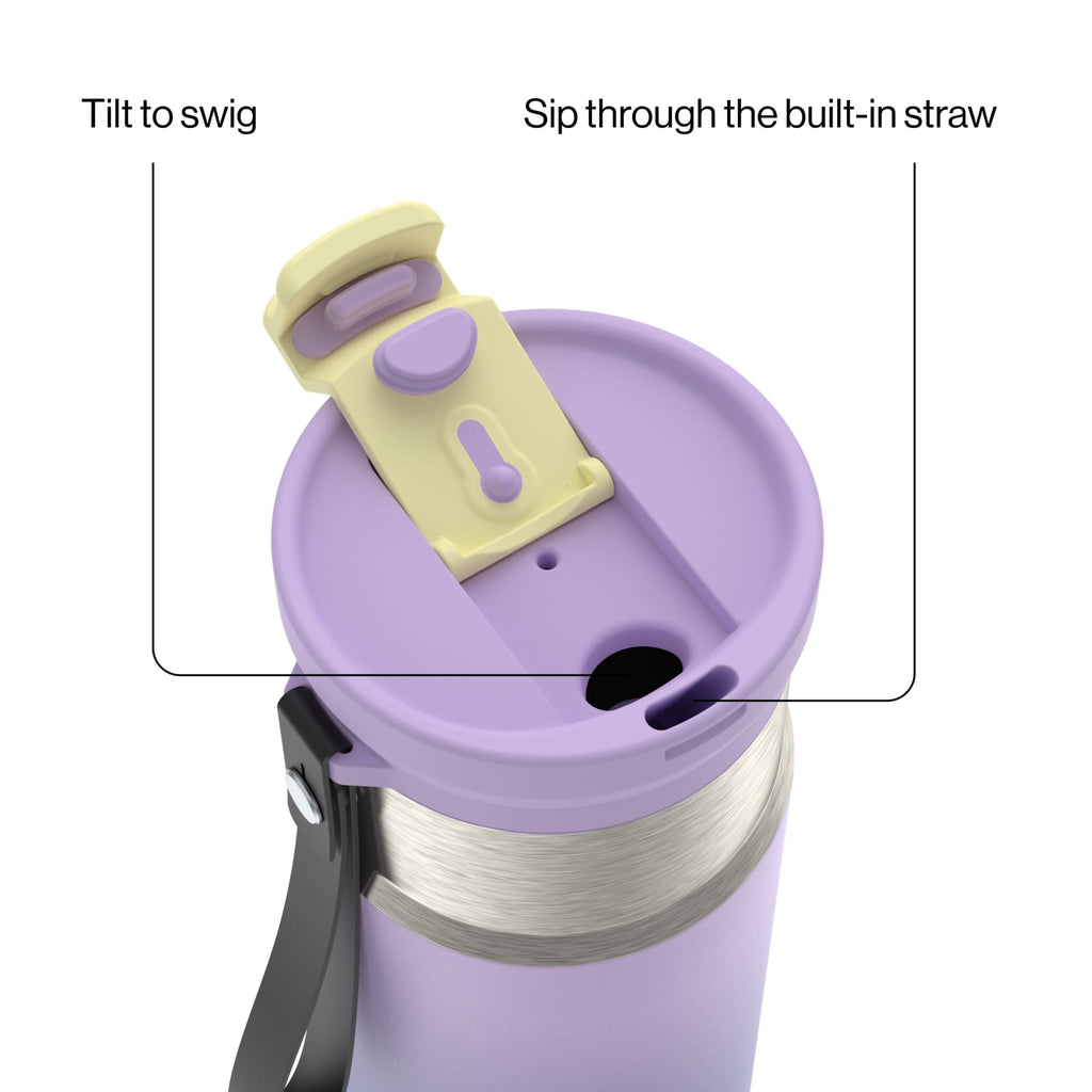 Contigo DualSip 16 oz Compact Leakproof Insulated Water Bottle with 2-Way Lid - WX2D