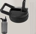 Straw Lid Compatible with Nalgene Water Bottles, BPA-Free Straws Lid with Handle for Nalgene Wide Mouth, Replacement Bottle Cap Accessories with Straws and Straw Brush - AFMO