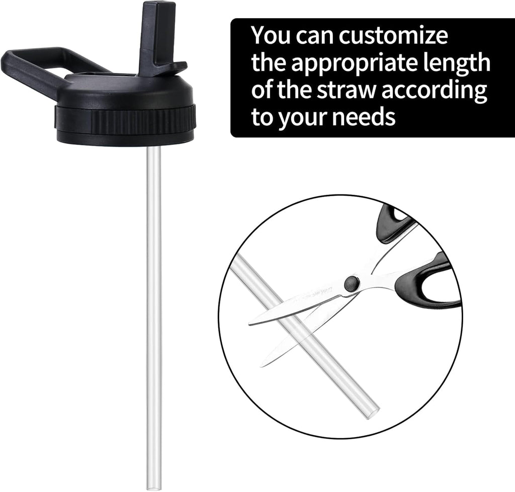 Straw Lid Compatible with Nalgene Water Bottles, BPA-Free Straws Lid with Handle for Nalgene Wide Mouth, Replacement Bottle Cap Accessories with Straws and Straw Brush - AFMO