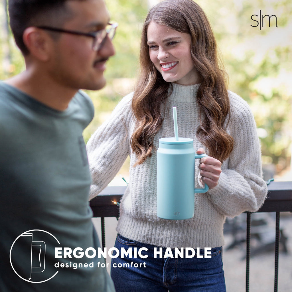 Simple Modern 50 fl oz Insulated Stainless Steel Trek Tumbler with Straw Lid | Midnight Black - X3HG