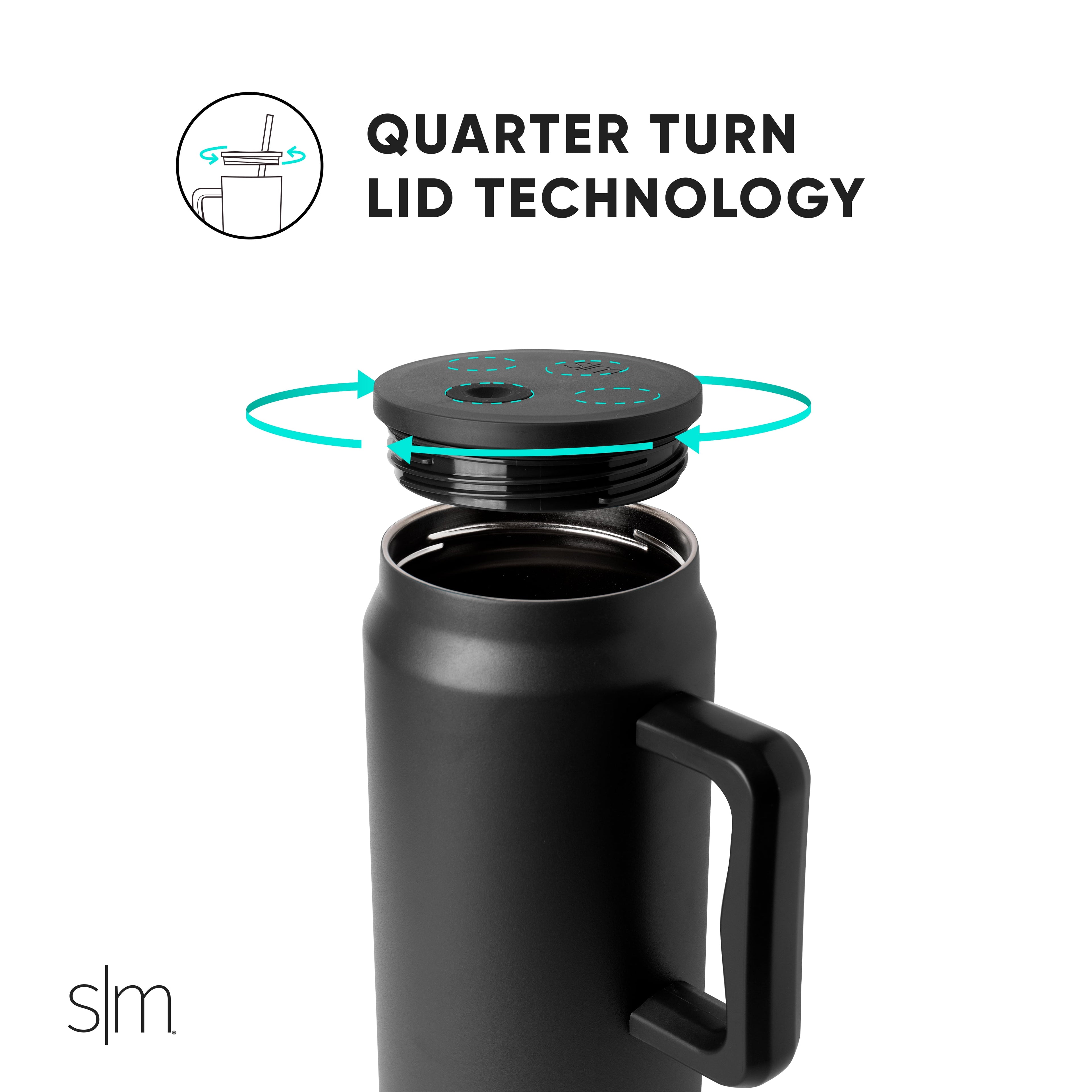 Simple Modern 50 fl oz Insulated Stainless Steel Trek Tumbler with Straw Lid | Midnight Black - X3HG